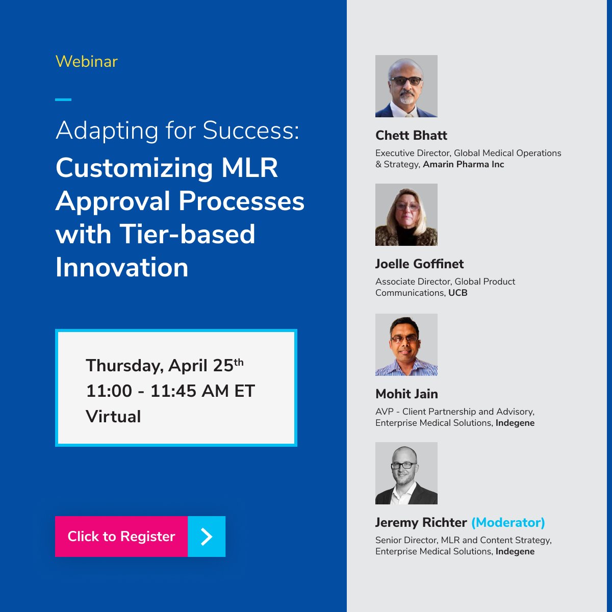 Join us for our upcoming webinar titled 'Adapting for Success: Customizing MLR Approval Processes with Tier-based Innovation', on April 25th. Discover innovative strategies from industry experts. Register now! #FutureReadyHealthcare engage.indegene.com/l/972483/2024-…