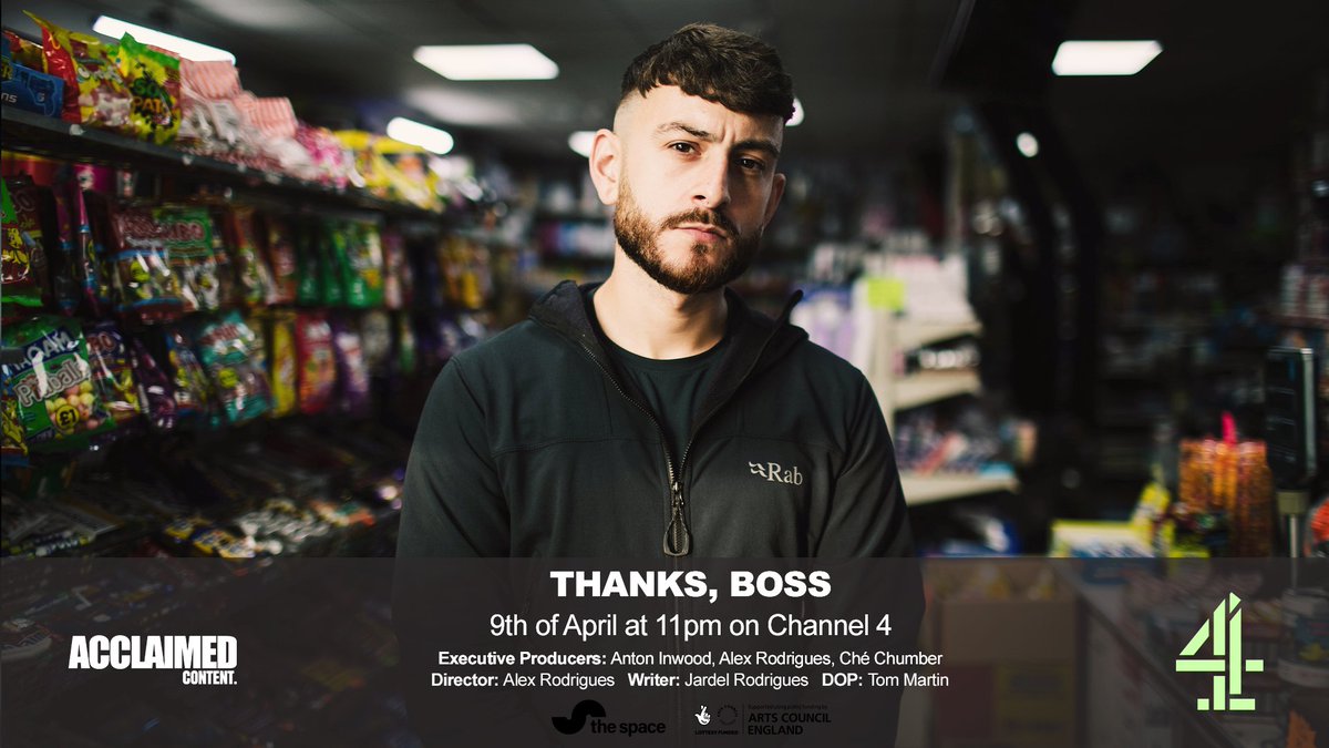 🎬 Thanks Boss - a new short film directed by Alex Rodrigues for @Channel4's Random Acts. Shot in Birmingham, supported by @acclaimedcontent and The Space, it’s a powerful film that we’re excited for everyone to see. 📺 Catch it on Channel 4 - TONIGHT - 9th April 11pm