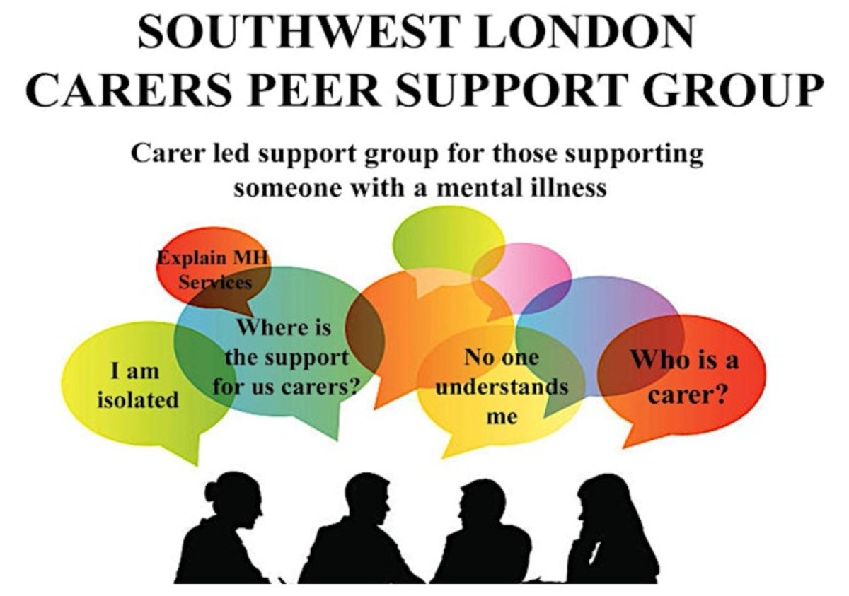 Calling all #MentalHealth #unpaidCarers 📢 Did you know our monthly MH Carers Peer Support Group is 'blended'? So, you can come along in-person at SCC or join us online, Wed April 17th 12.30-2.30pm 📅 Also, the next online SW London MH Group details are: ow.ly/UyAj50Rbesz