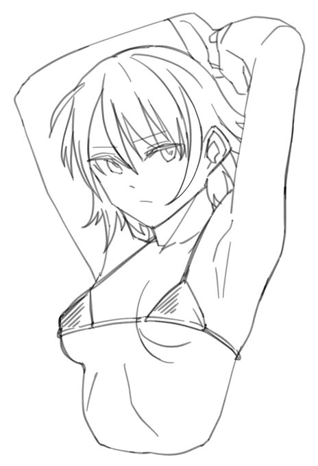 厚塗りの工程の備忘録

①ラフ 兼 線画 