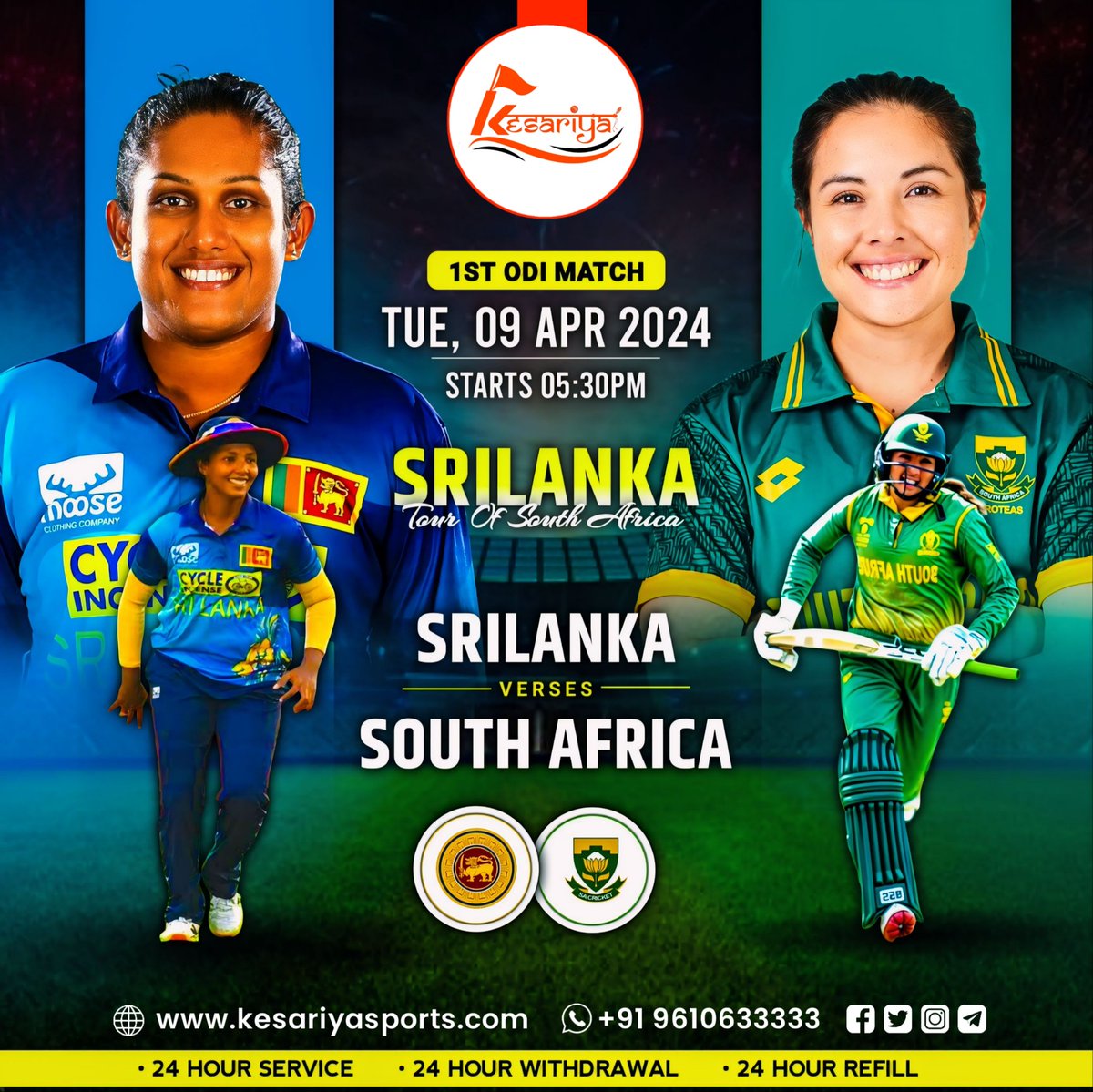 😎 𝐇𝐢𝐭 𝐅𝐨𝐫 𝐒𝐢𝐱𝐞𝐬, 𝐖𝐢𝐧 𝐁𝐢𝐠 𝐎𝐧 𝐓𝐡𝐞 𝐏𝐢𝐭𝐜𝐡 😎

🏏 South Africa Women VS Sri Lanka Women  🏏

🌐 𝐖𝐞𝐛𝐬𝐢𝐭𝐞:-
kesariyasports.com

#womencricket #Salaar #Ramadan