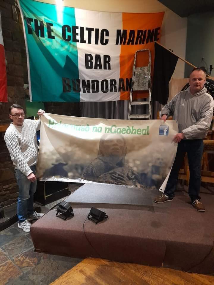 Celtic  Marine Bar  in Bundoran Co.Donegal showing support for the Irish Holocaust 

#GenocideNotaFamine