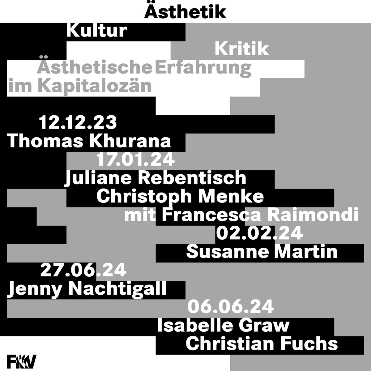*NEW DATES*: Das Podium mit Isabelle Graw &amp; Christian Fuchs „Zur Politischen Ökonomie der Medien“ wird am 06.06. und der Vortrag von Jenny Nachtigall „Form, Eigentum und der eigenwillige Vitalismus einer materialistischen Ästhetik“ am 27.06. stattfinden.
forumkw.de
