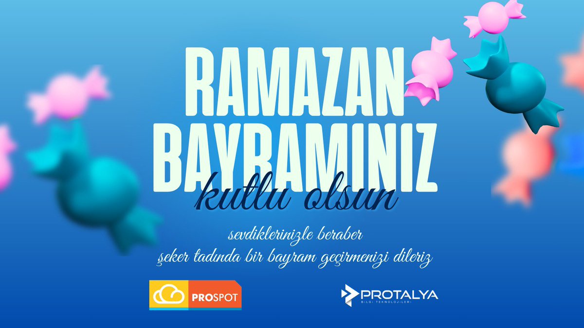 Ramazan Bayramınız Kutlu Olsun💙🍬

#Protalya #bilgi #teknolojileri #bilgiteknolojileri #hotel  #replikasyon #yedekleme #Antalya #Prospot #wifi #hotspot #ramazanbayramı