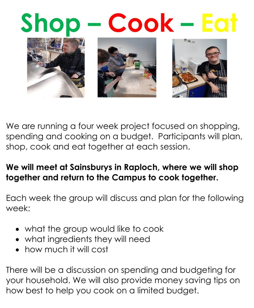 ‼️ OPPORTUNITY ‼️ Our Shop Cook Eat programme is starting on the 23rd April for 4 weeks. If you or someone you know would like to take part, DM us or contact learningandemployability@stirling.gov.uk for more details! #SkillsForSuccess #adultlearning #stirling #ShopCookEat