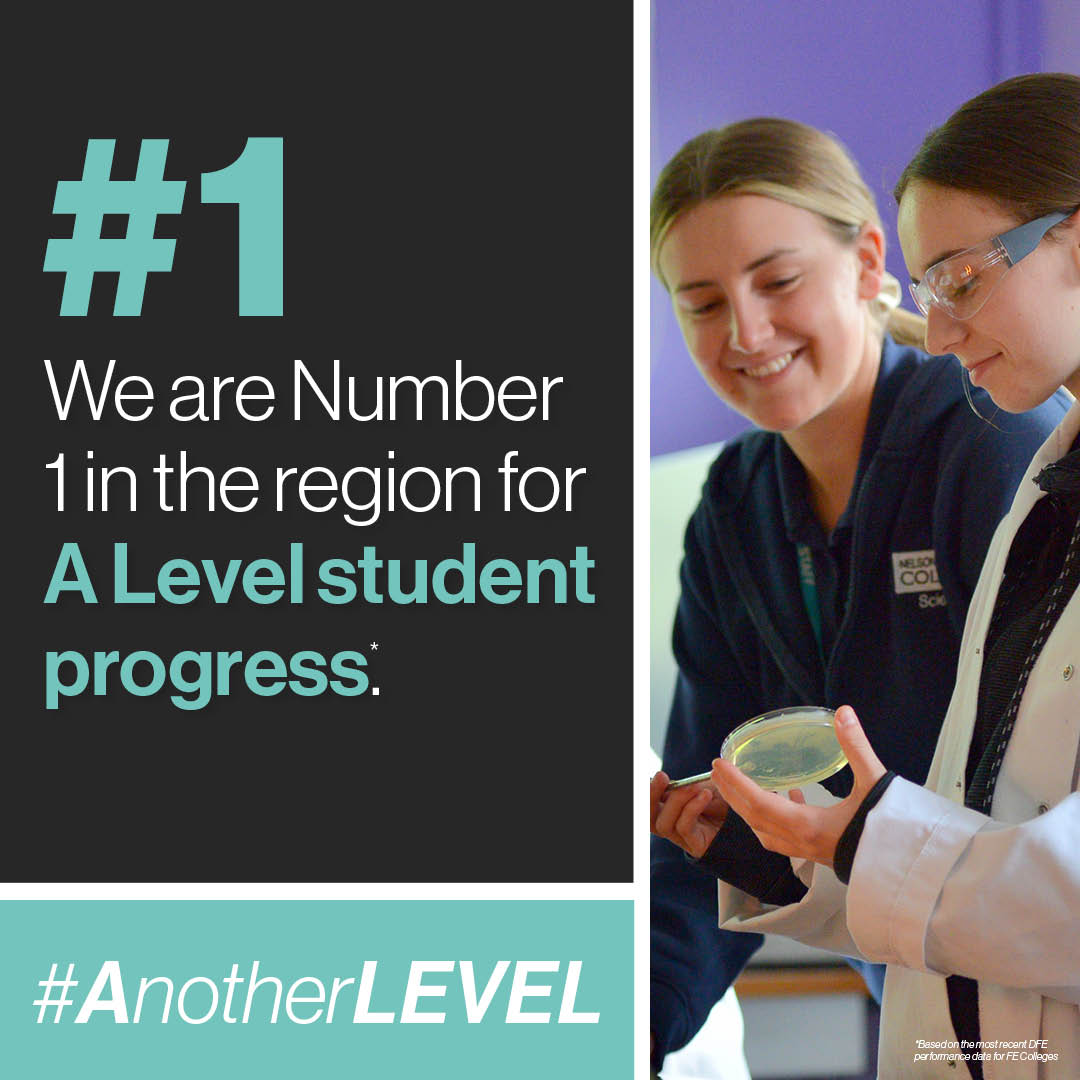 Did you know? We are Number 1 in the Region for A Level Student Progress*🙌 Apply now for September! nelson.ac.uk/16-18/a-level/… #AnotherLevel *Based on the most recent DFE performance data for FE Colleges
