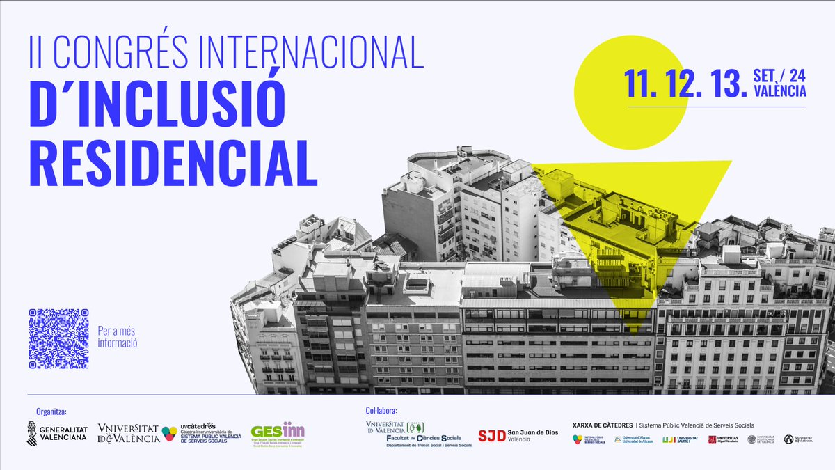 II Congrés Internacional d'Inclusió Residencial @GESinn_ @FacSocialsUVEG es.surveymonkey.com/r/PSH2024abstr…