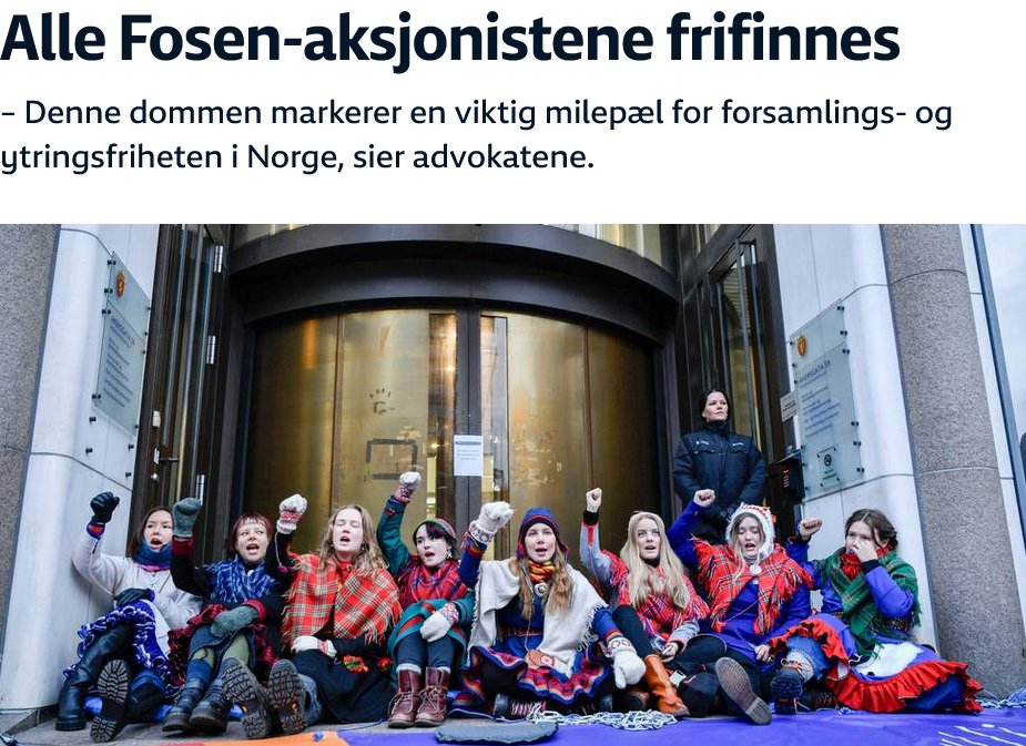 Seier i klimasøksmålet mot Sveits i Menneskerettsdomstolen!

Og FULL seier for Fosen-aksjonistene i Norge!

For en dag!

nrk.no/trondelag/alle…
