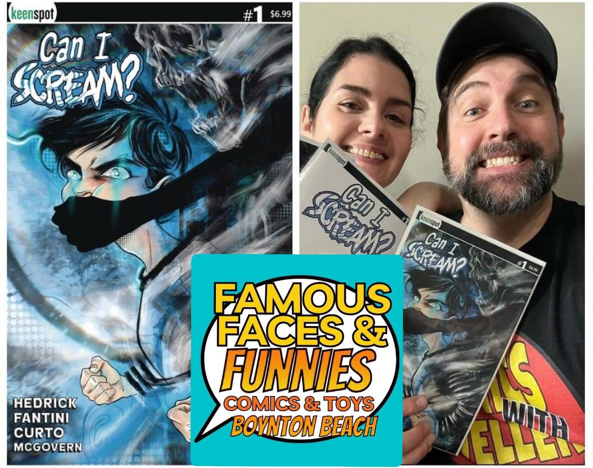 The CAN I SCREAM? Road Tour continues w/ the next stop in Boynton Beach, FL at Famous Faces & Funnies 2! If you’re in the South FL area, please come out & get your comics signed by Francesca and me. #Keenspot #caniscream