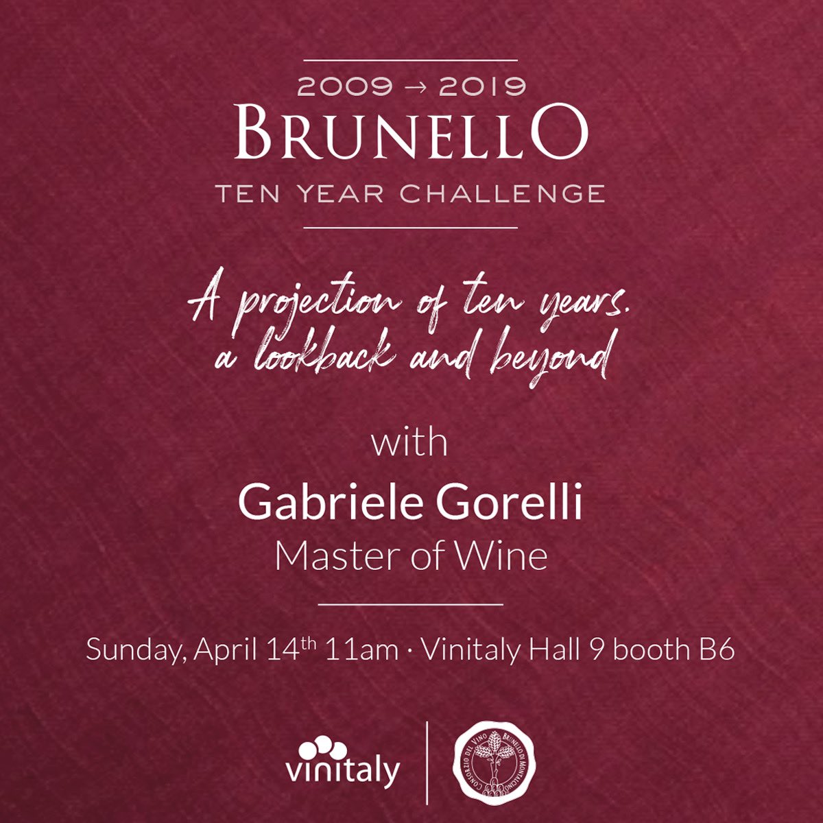 The second edition of the “Ten Year Challenge” 2009-2019 hosted by @gabrielegorelli at @VinitalyTasting “A projection of ten years, a look back and beyond” #vinitaly #brunellodimontalcino