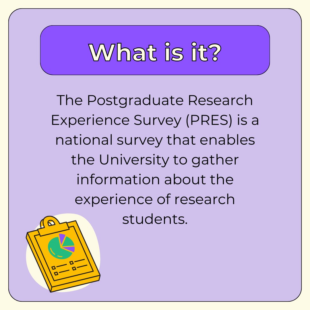 StudentSurveys1's tweet photo. 🌟Strath Survey Spotlight🌟

The next survey we want to shine our spotlight on is the Postgraduate Research Experience Survey (PRES).

Research students the PRES is open until the 16th May 2024, swipe across to find out more!

https://t.co/UdbO6EPmlz https://t.co/ZXsHEPbXMp