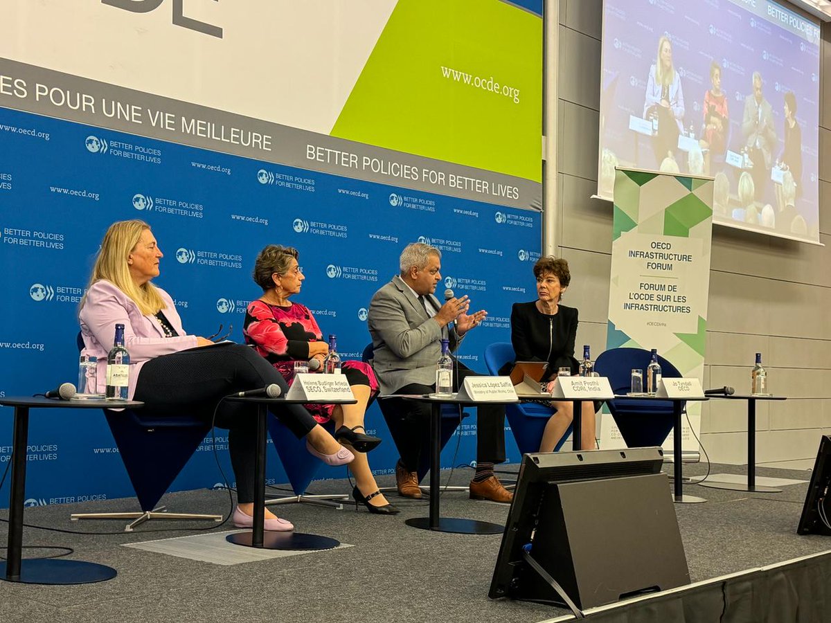 cdri_world's tweet photo. At the #OECDinfra Forum's opening plenary ‘Making infrastructure fit for purpose in a changing climate’, #CDRI DG @AmitProthi highlighted the need to mainstream climate resilience in infrastructure planning - resilience is no longer optional.
#resilientinfrastructure https://t.co/k8cxDSnNi1
