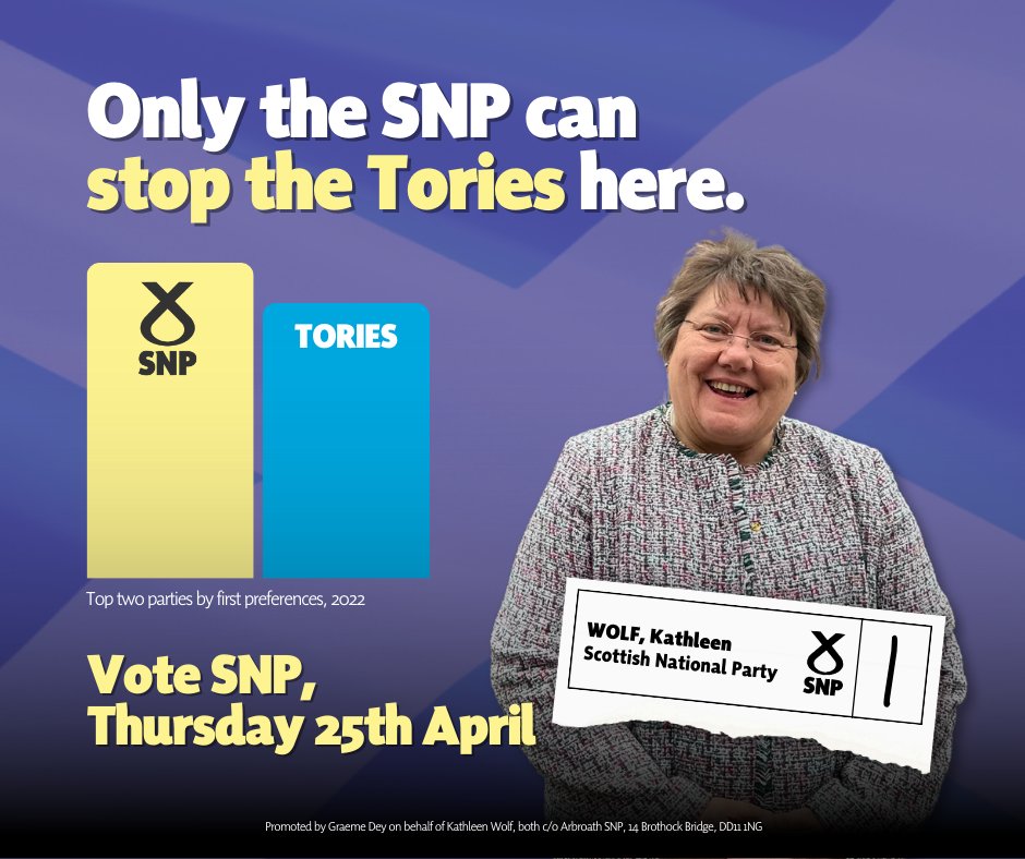 🚨 This by-election is a straight contest between Kathleen Wolf and the Tories. 🔍 Don't forget - the Tories voted to hike your Council Tax by 8% while people across Scotland were having theirs frozen by the SNP Government. 🗳️ Vote Kathleen Wolf #1 on Thursday 25th April.