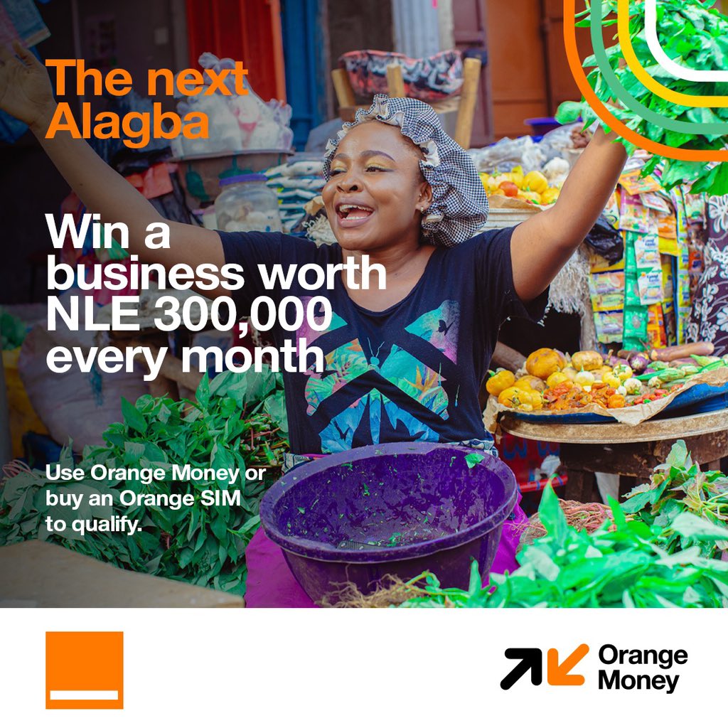 Orangemoneysl's tweet photo. Orange Money don ready for make yu Alagba.
Win NLE 300,000 en start da bizness way yu wan start. All yu need for do na for buy Orange sim, en use Orange Money for all yu transaction dem:
- Pay bills lek EDSA.
- Buy top-up.
#orangesl #OrangeMoney #NextAlagba #WinABusiness https://t.co/qBubCyrAB8