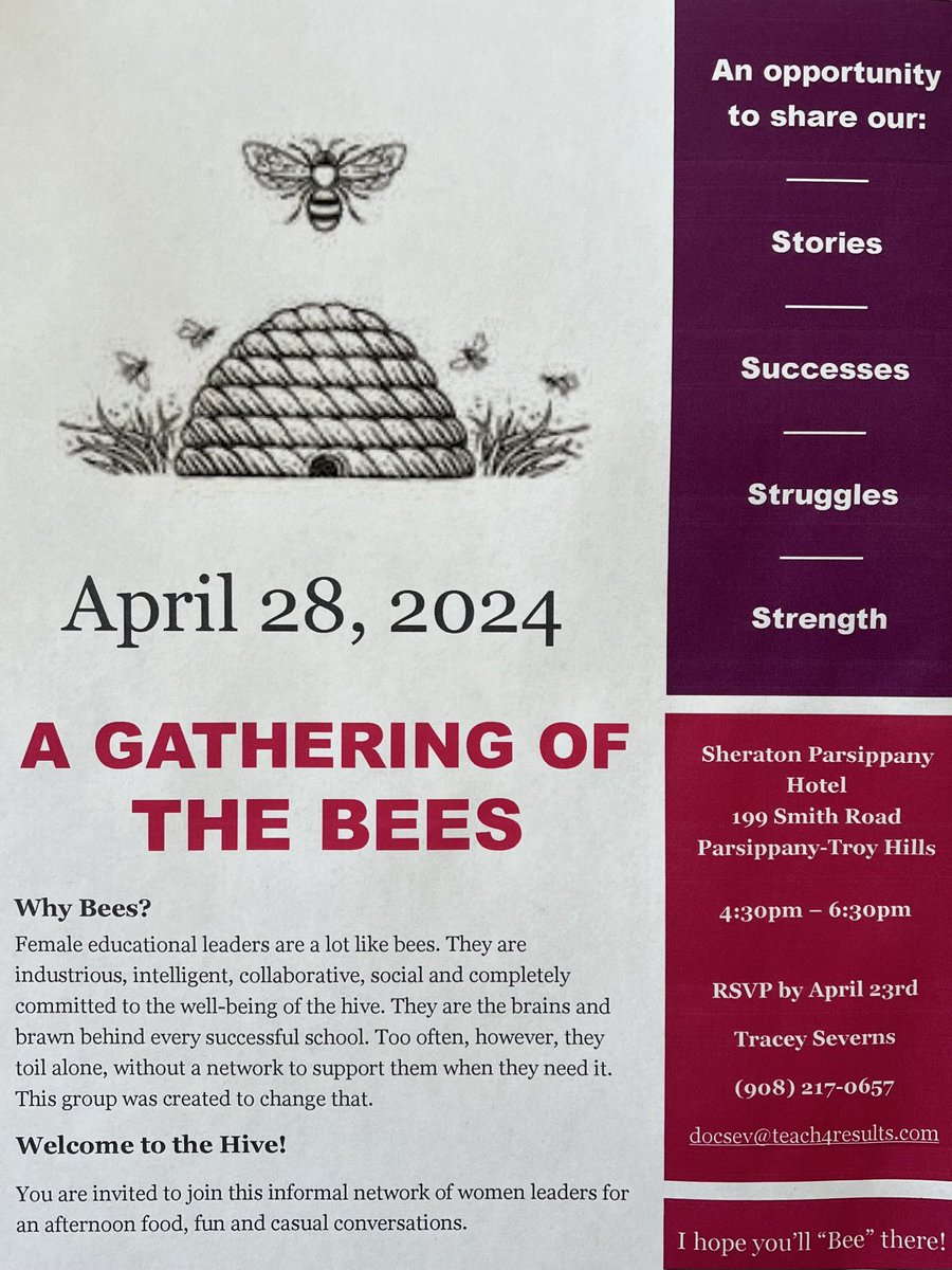 The Bees is an opportunity to meet and mingle with female educators who are, or want to become a school leader. The connections you make can open doors to new friendships and job opportunities. I hope you’ll 🐝 there!