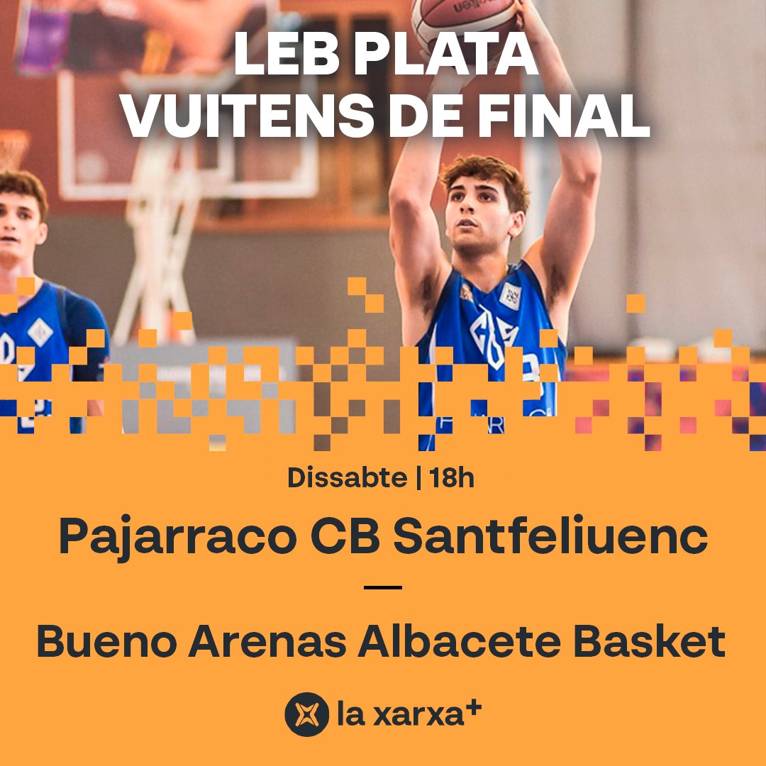 🔜 Dissabte a l’#EnjocTV (18.10h)...

🏀 Cita amb el play-off d'ascens a #LEBOro!
⛹🏻‍♂️ @cbsantfeliuenc 🆚 @AlbaceteBasket 

📺💻📱📡 A @laxarxames!
#bàsquetcat