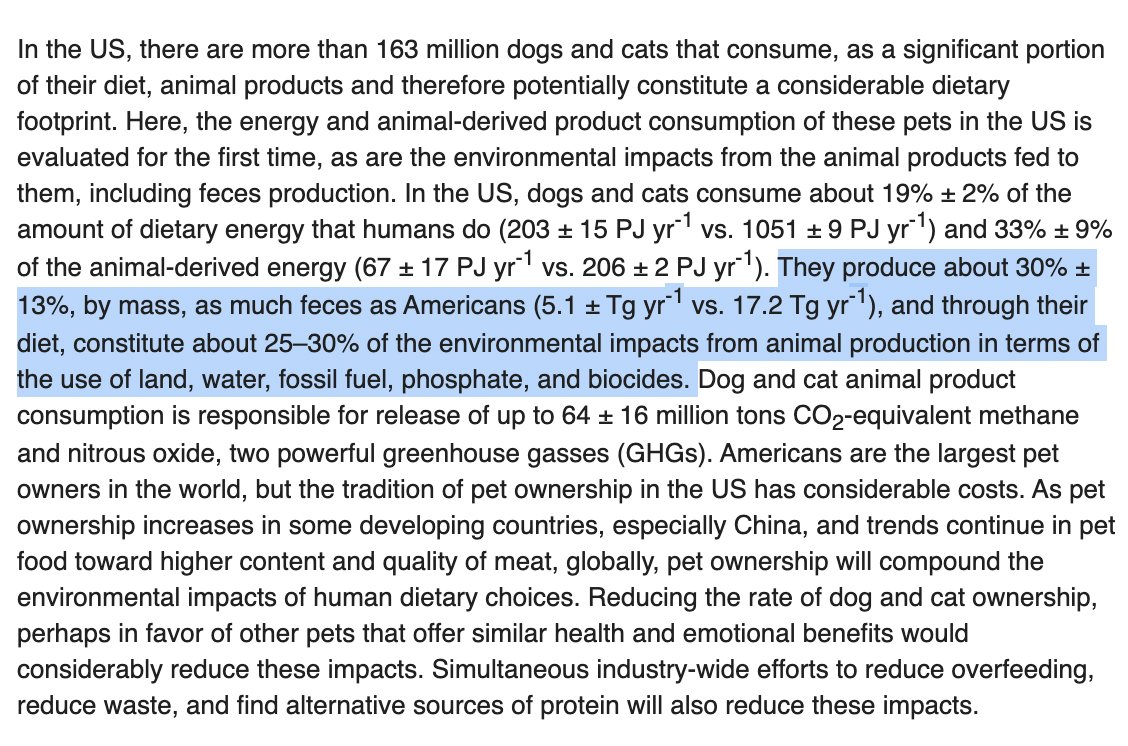 @DaveGoulson The worst thing for the environment - by far - are cat and dog diets? 1/3 of all factory farming and hence total #pesticides #antibiotics 
#antibioticresistance 
journals.plos.org/plosone/articl…