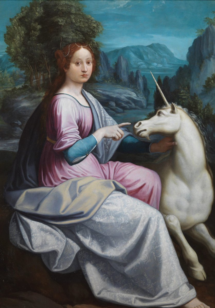 The Lady and the Unicorn
Luca Longhi (1507-1580)
Castel Sant'Angelo
Photograph via the Perth Museum, where the painting is currently on display