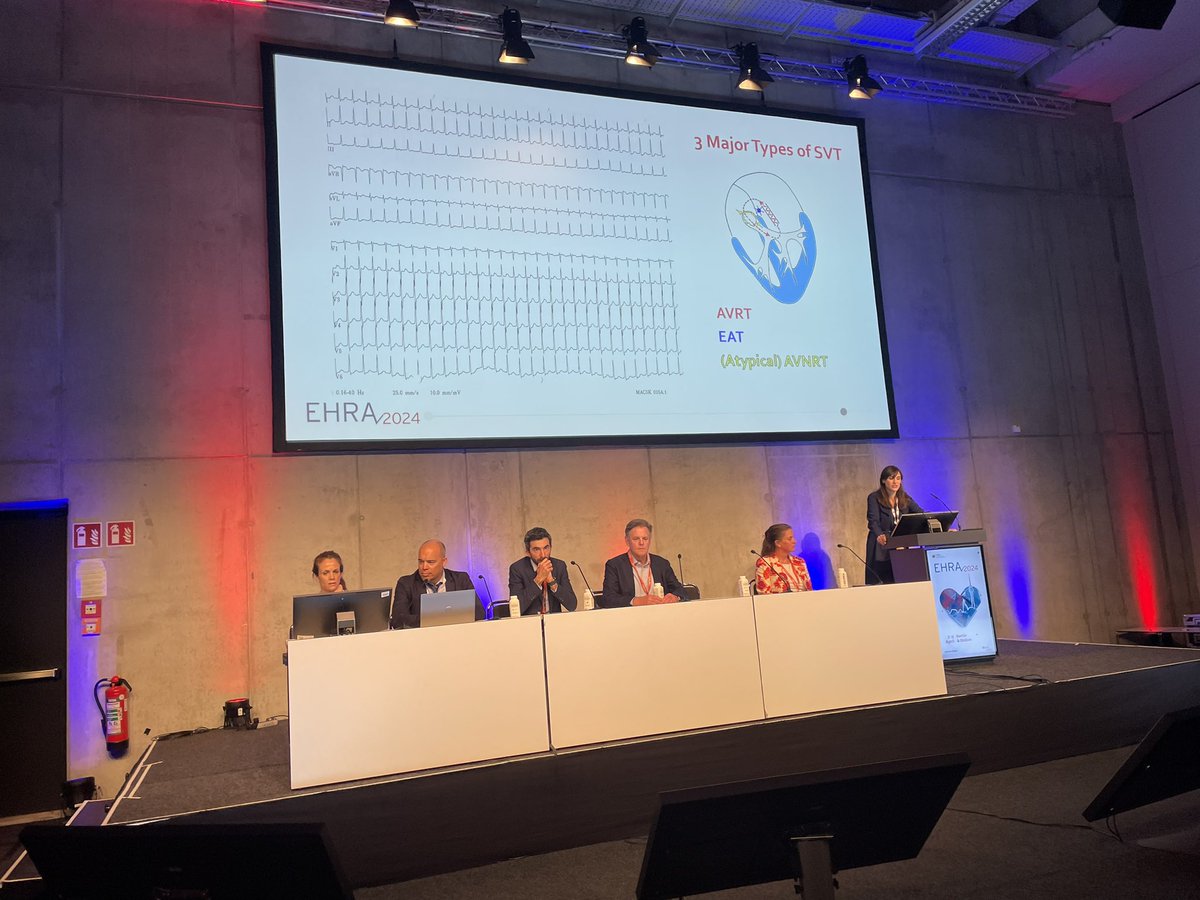 Happening now room 3. One of the for ever highlights of this meeting! EP maneuvers in the differential diagnosis of SVT ❤️‍🔥❤️‍🔥❤️‍🔥@martaderiva @Phiso_de @micaela_ebert @DrGregMichaud @MartinsRaphae15 @RachelterBekke #EHRA24