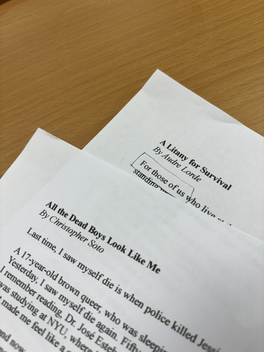 Our #ThrivingWomen are in today, focusing on poetry around the theme of survival, including these two poems by Audre Lorde and Christopher Soto 👏📝