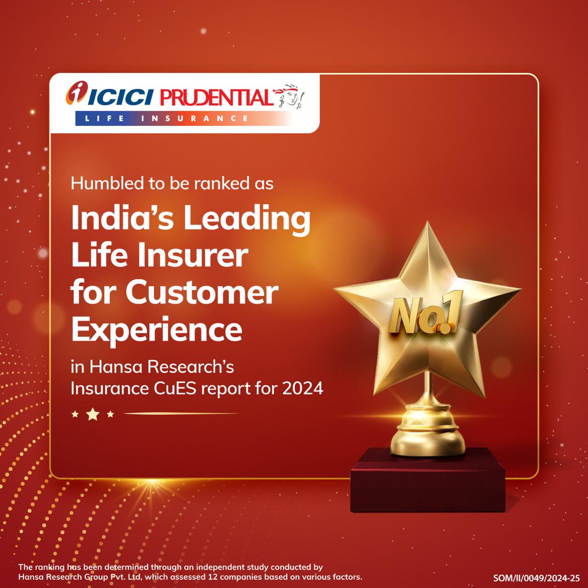 We are humbled to be recognised as the leading life insurance brand of India based on customer experience. We promise to keep supporting you in your financial journey, always! Know more: bit.ly/3TPomNV Disclaimer: bit.ly/3tpPDcW Visit: bit.ly/3TPTE7o