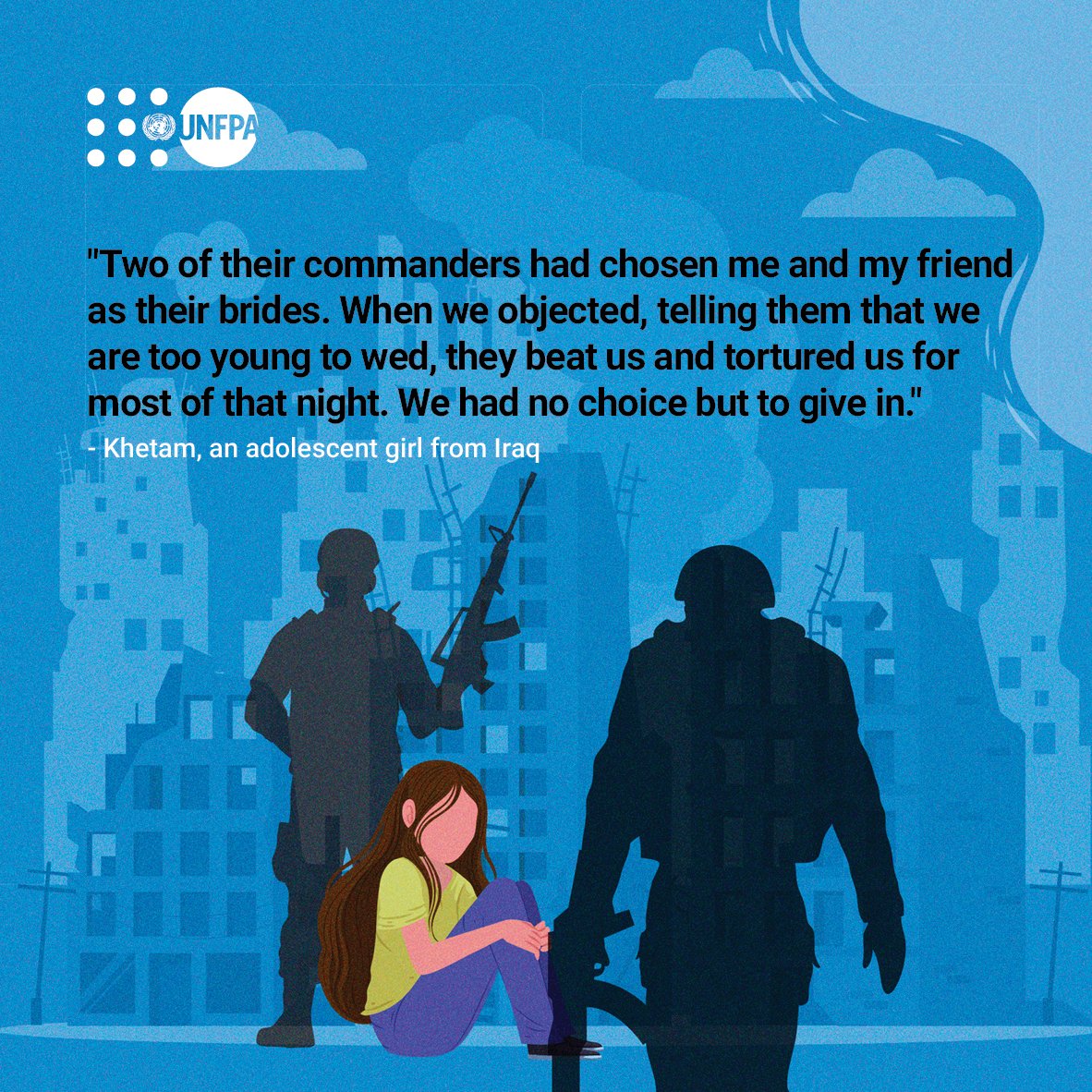 Millions of lives are torn apart by conflict, forced displacement & disasters in the #Arab region. Yet, GIRLS, particularly face increased risk of sexual violence including #ChildMarriage Retweet if you agree that NO girl should be a child bride even in the worst circumstances