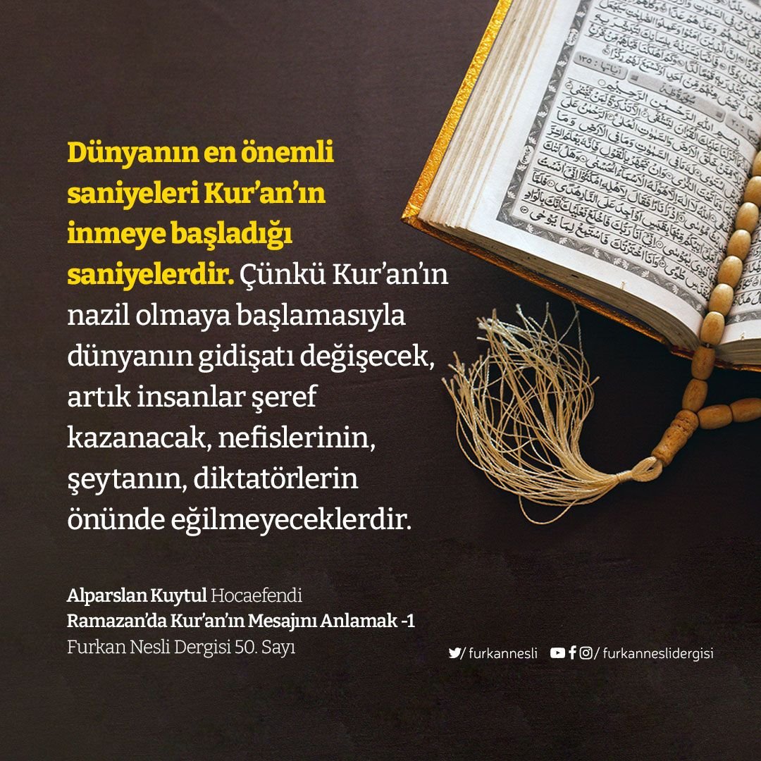 📄 İtikaf 10 🌙 Bugün Başyazarımız Alparslan Kuytul Hocaefendi'nin (@alparslankuytul) 50. sayımızda kaleme aldığı 'Ramazan’da Kur’an’ın Mesajını Anlamak -1' başlıklı yazısını okuyoruz. 📱Okumak için: furkannesli.net/yazilar/ramaza… #FurkanNesliOkuyorum