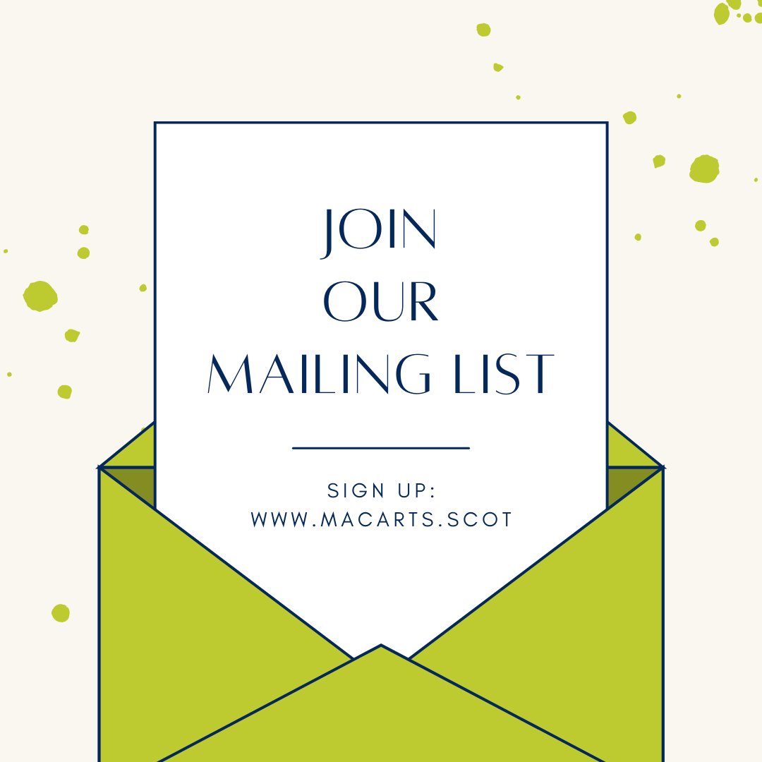 Sign up to our mailing list and be the first to know about all our upcoming events. Live music, theatre, comedy and more coming to MacArts in 2024. Sign up: macarts.scot