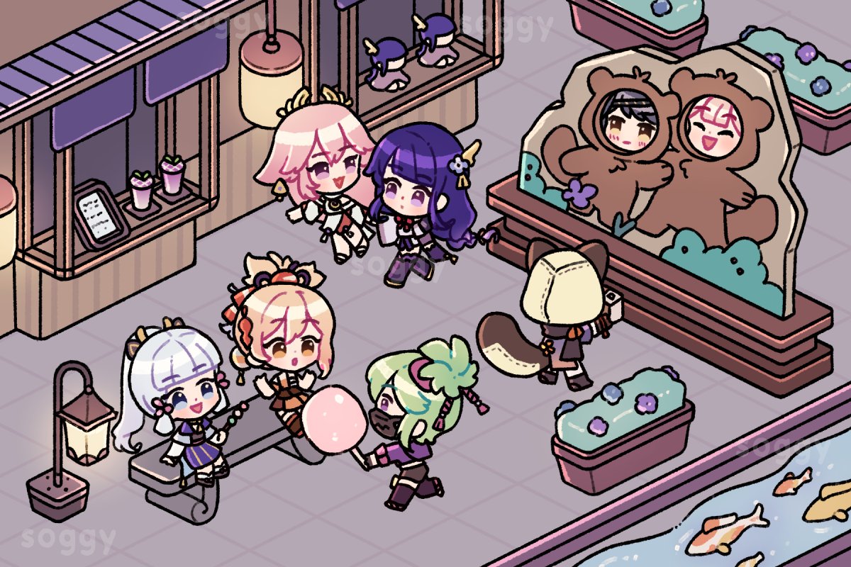 Date night at Inazuma's festival! Meanwhile, Sayu is working part time to take photos of the couples 👀

#genshinimpact #genshin