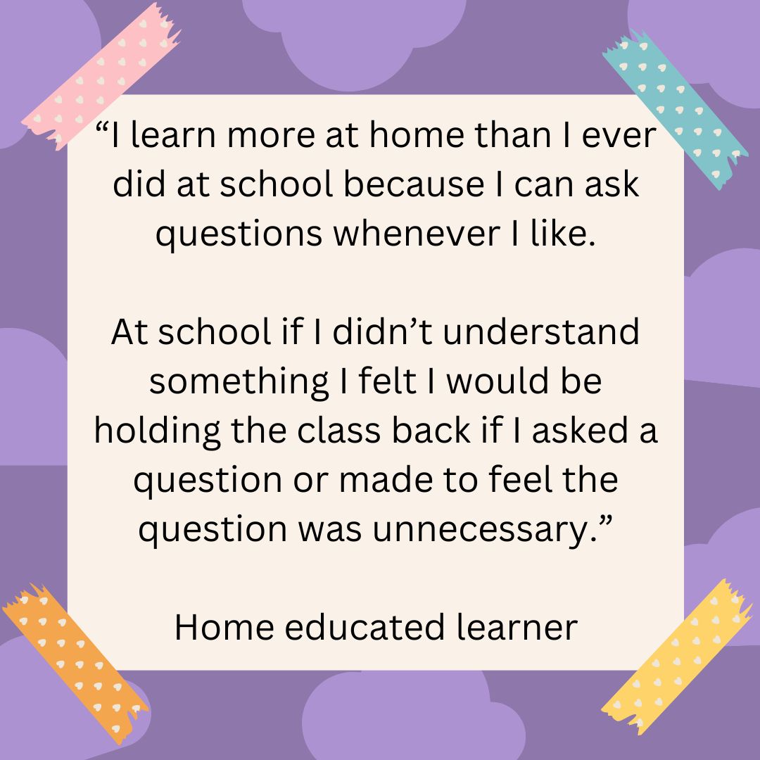 edfreeuk's tweet image. A quote by our teenage daughter about being home educated. #homeeduk #learnathome