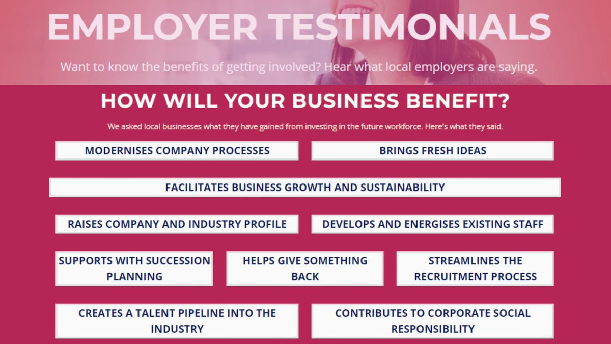 Is your business keen to engage with DYW? Here are just some of the employer benefits: ow.ly/5N1B50K6cMX Why not get in touch to discuss how you can get involved #DYW #TuesdayThoughts