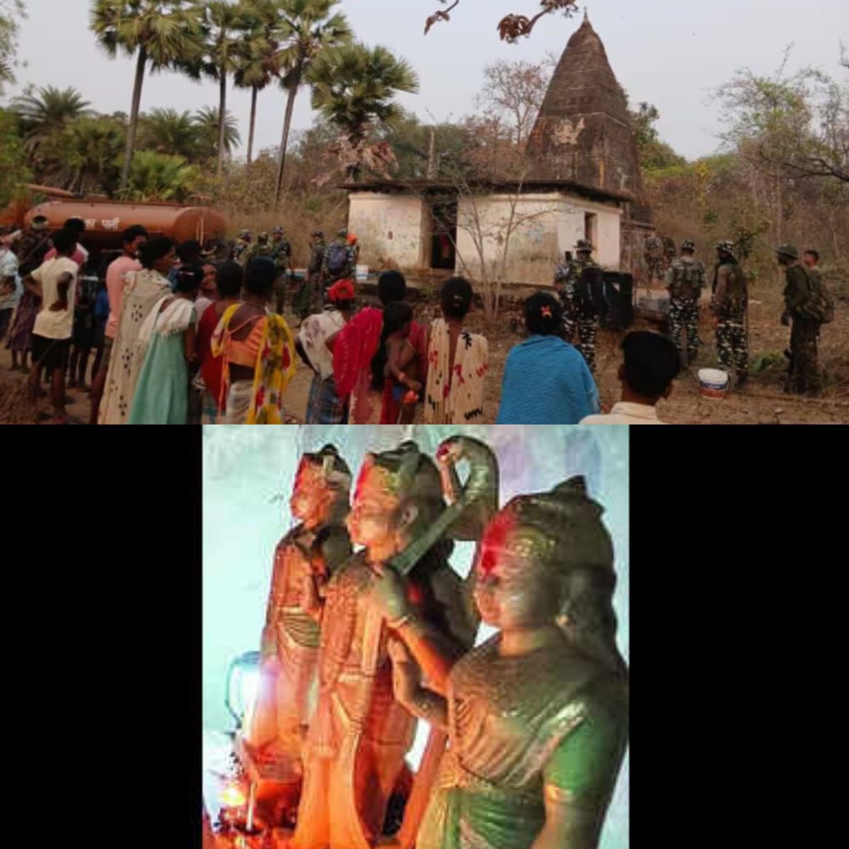 Battle of 21 years:

A Ram temple was vandalised by Naxals in 2003 &amp; stopped prayers at the temple in Chintalnar region of Sukma, Chhattisgarh.

The villagers requested CRPF that the temple be revived.

And, now, CRPF 74 Corps revived Ram Temple &amp; handed it over to the villagers.