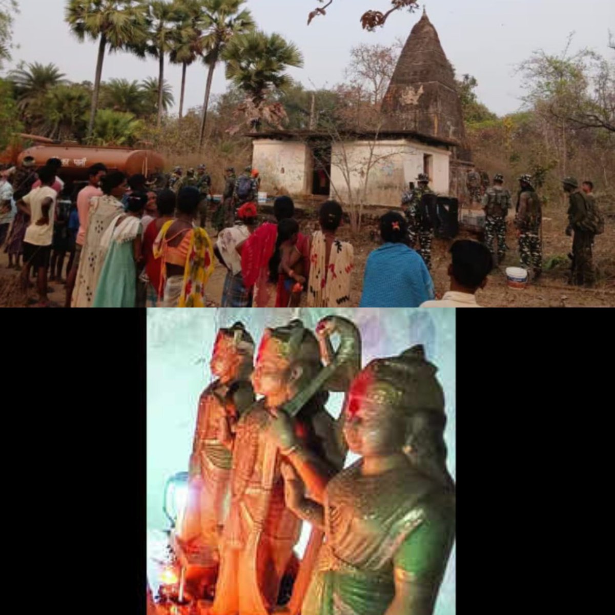 Battle of 21 years: A Ram temple was vandalised by Naxals in 2003 & stopped prayers at the temple in Chintalnar region of Sukma, Chhattisgarh. The villagers requested CRPF that the temple be revived. And, now, CRPF 74 Corps revived Ram Temple & handed it over to the villagers.