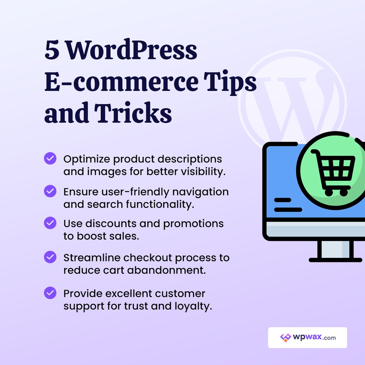 Shop smarter, not harder! These 5 WordPress e-commerce hacks will revolutionize your online store. Get started today!
#wordpressecommerce  #ecommercetips #ecommercemarketing #ecommercebusiness  #ecommercewebsite