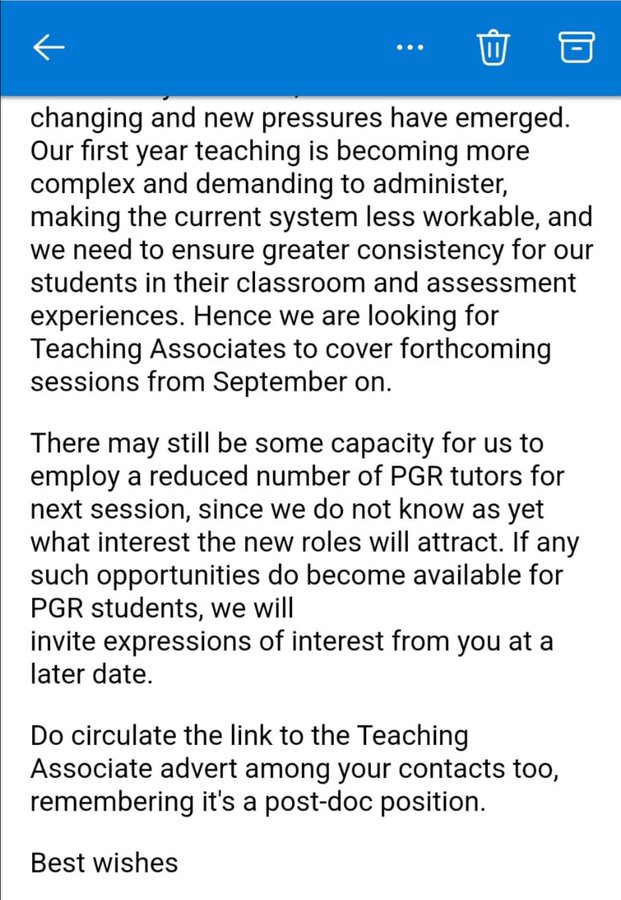 Cardiff UCU is concerned to learn that our School of Social Sciences is proposing to effectively replace Postgraduate Researcher Tutors with a Grade 5 fixed-term, part-time and ‘variable hours’ (i.e. precarious) Teaching Associate post. 1/