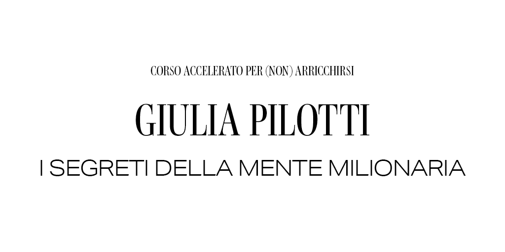 Come si sblocca la 'mentalità milionaria'? E chi lo sa. Forse alcuni di noi, però, ce l'hanno costruita dentro. Come @giulipilotti, che vi parla di tutto ciò che non dovreste fare per diventare ricchi, proprio qui: bit.ly/TheItalianRevi…