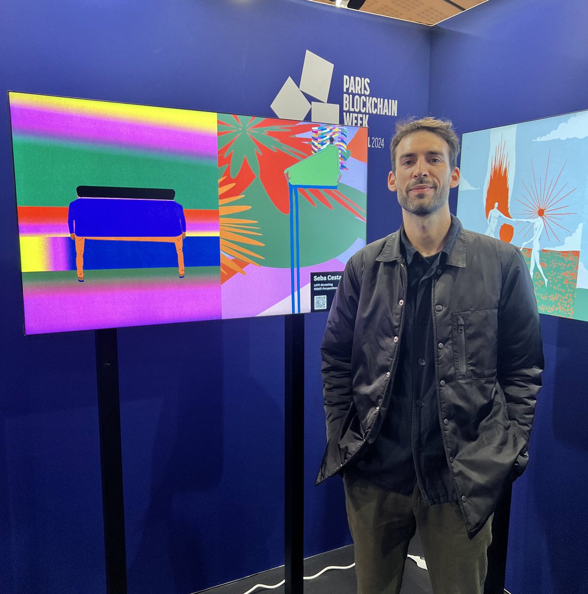 We are delighted to have met @sebacestaro who flew all the way from Argentina! Seb! You are so talented! We are so happy to have you exhibited! And thank you @ParisBlockWeek for giving us the space.