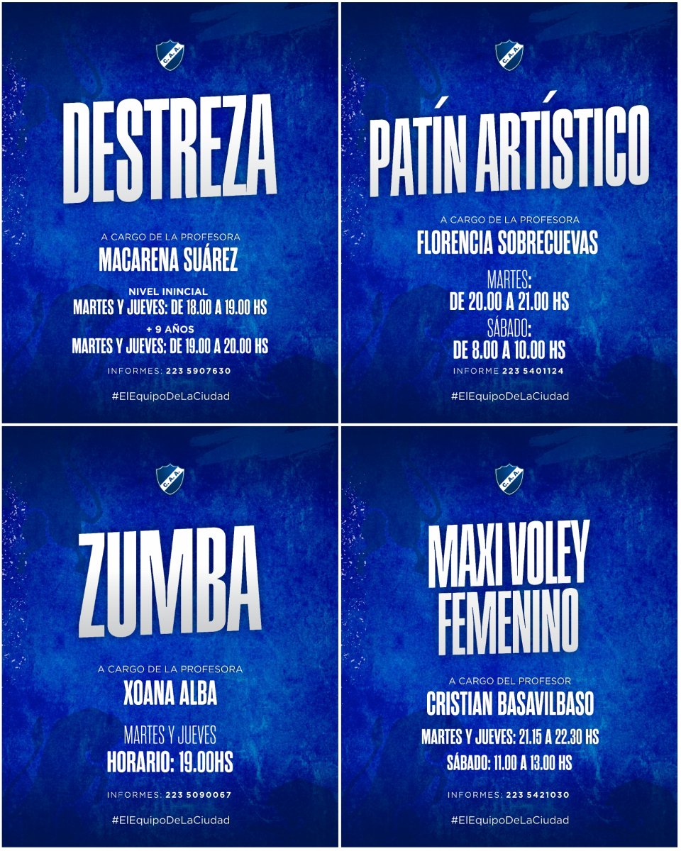 ClubAlvaOficial's tweet photo. #Deportes 𝐌𝐢𝐫á 𝐭𝐨𝐝𝐚𝐬 𝐥𝐚𝐬 𝐨𝐩𝐜𝐢𝐨𝐧𝐞𝐬 𝐪𝐮𝐞 𝐭𝐞𝐧é𝐬 𝐞𝐥 𝐦𝐚𝐫𝐭𝐞𝐬

La sede social explota de actividades y vos te podés sumar. Hay para todos los gustos y todas las edades, vení a conocernos y probá cuál te gusta más.

#SomosAlvarado https://t.co/9Z1kQnlb5J