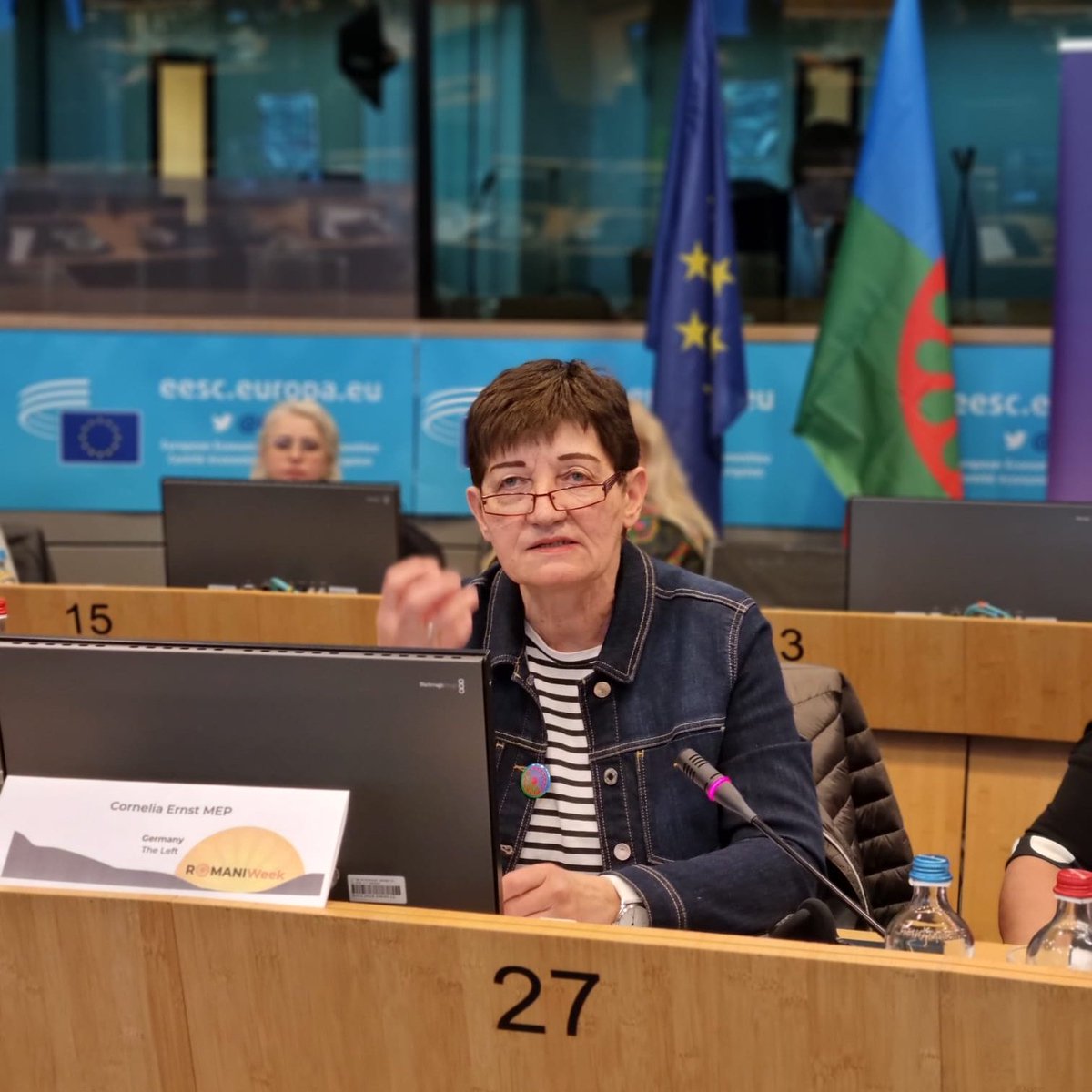 Our ally MEP @ErnstCornelia of the @Left_EU closes our first #RomaniWeek2024 event. 'We need strong voices and joint action against racism, together with rules and sanctions in the Member States. In the EU, we need to speak less and do more'.