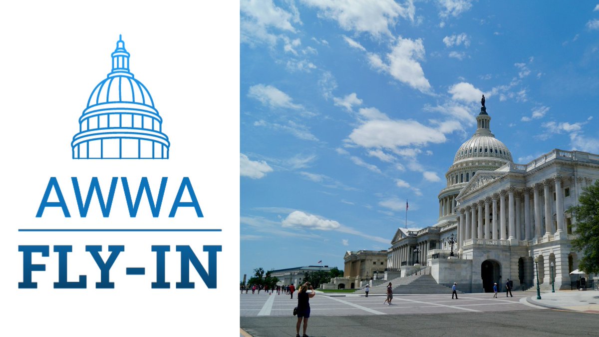 awwa's tweet photo. Today marks the start of the AWWA Fly-In! Over 150 water professionals are in Washington, D.C. to advocate for essential water policies with members of Congress. Follow along for updates and insights from the Hill. #AWWAFlyIn https://t.co/vM8nfLc0DL