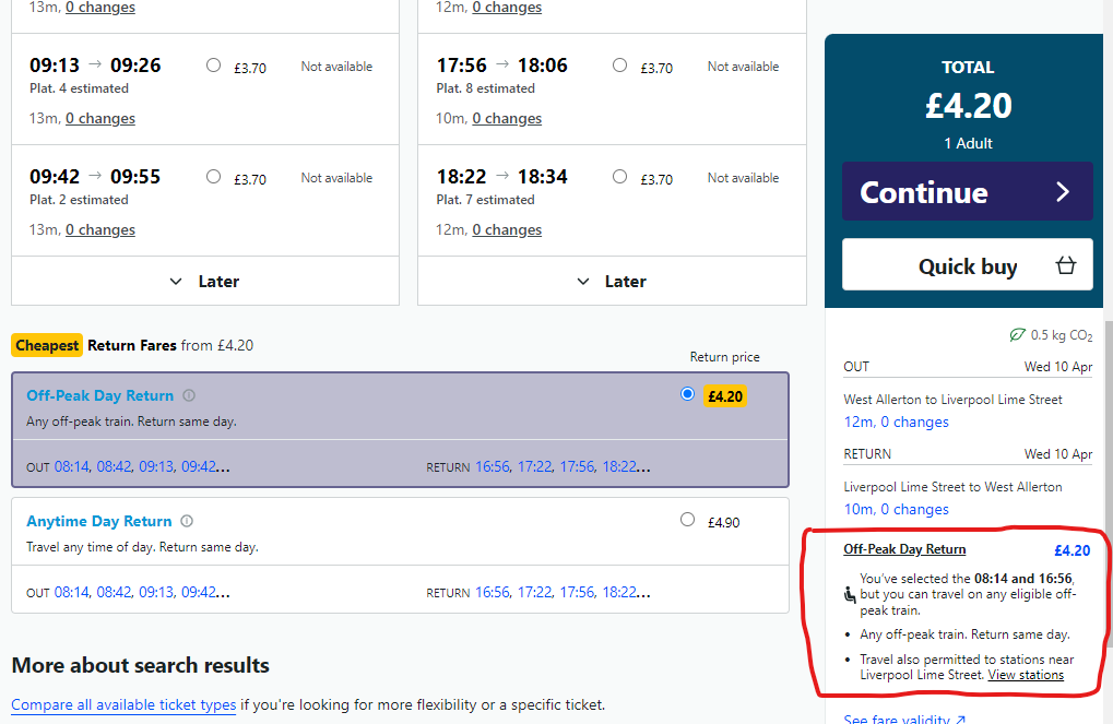 HowR's tweet photo. @northernassist @merseyrail it's similar on your @northernassist website, it's clearly suggesting this off-peak ticket is valid. Unless you've recently got rid of the morning peak-time fares? https://t.co/PnlTJ8Jjp8