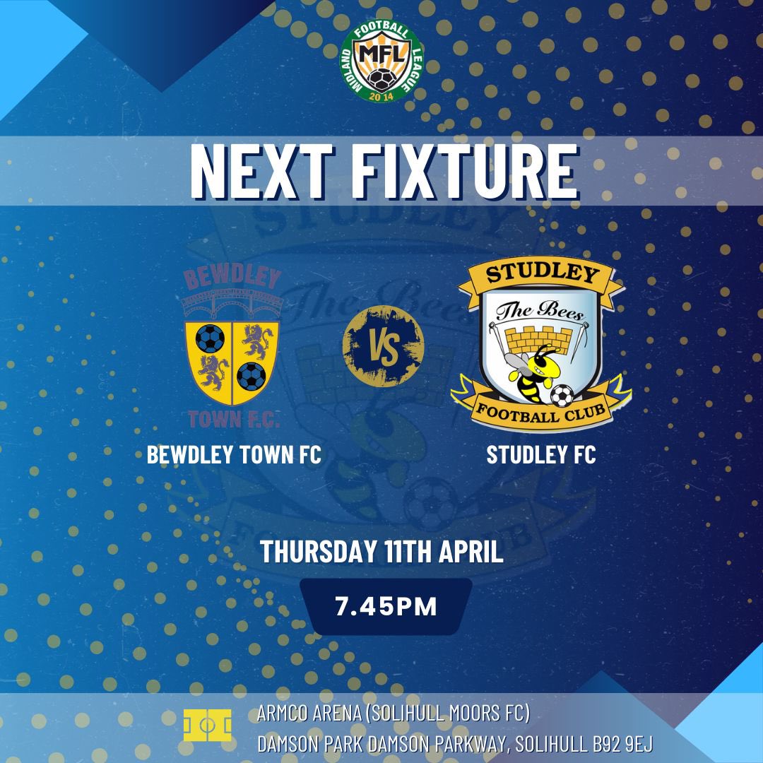 Quite a few fixtures this evening in the <a href="/MidlandLeague/">Capelli Sport Midland Football League</a> hopefully the weather holds out. 

Next up for the Bees, we travel to <a href="/SolihullMoors/">Solihull Moors FC</a> Armco arena on Thursday night for our penultimate game of the normal season. 🐝