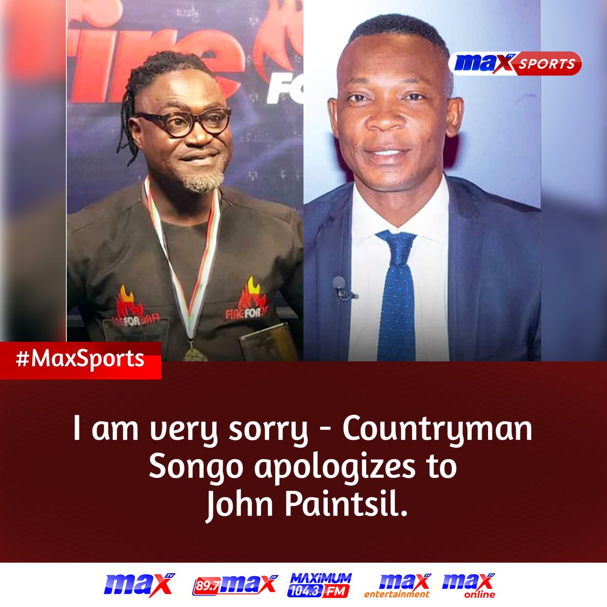 I am very sorry - Countryman Songo apologises to John Paintsil. #Songo #MaxSports #JohnPaintsil