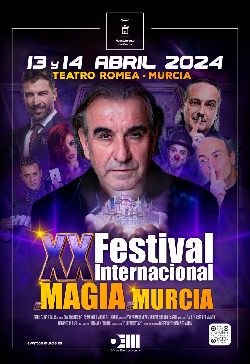 ¡Hoy arranca el XX Festival Internacional de Magia de Murcia! ¡Ilusionistas, magos, hipnotistas, escapistas… todo esto y mucho más! 📍 Teatro Romea