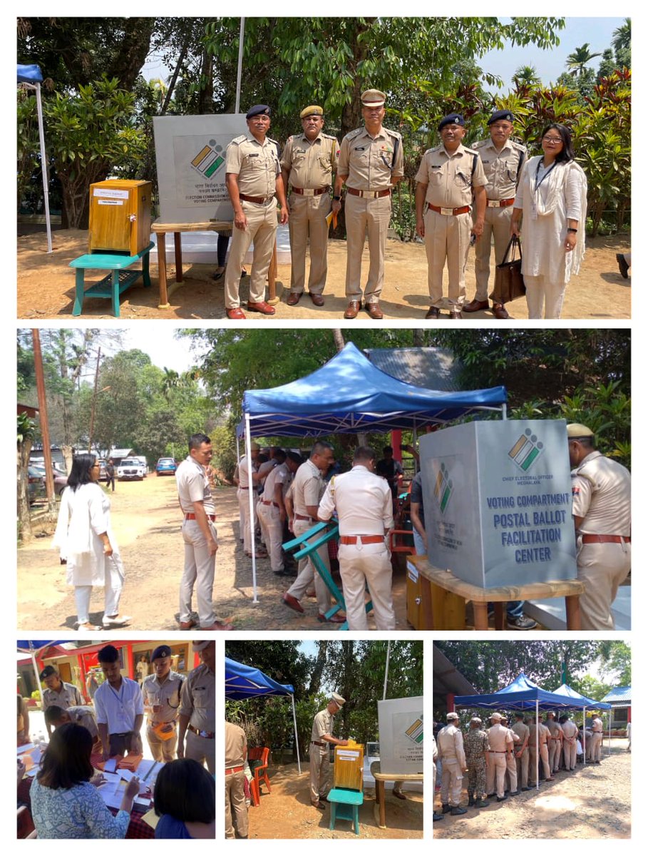 NGHPolice's tweet photo. Officers and Personnel of various police units of the district had exercised their rights by taking part in a Postal Ballot Voting at SP's Office Facilitated under essential services by ECI. We request all the citizens to vote on 19/04/24 and exercise your rights
@MeghalayaPolice https://t.co/mvZqM9e37c