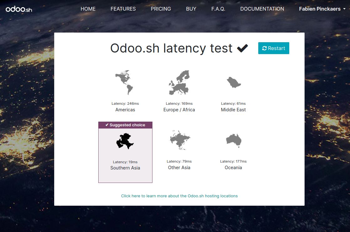 Odoo just deployed a new data center in KSA (Saudi Arabia) for both our offers: Odoo.sh & Odoo Online. Test the latency from your own country to our production servers from this link: lnkd.in/d5Mf95XU
