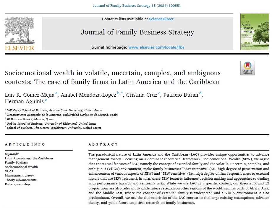 JUST PUBLISHED! The paradoxical nature of #LatinAmerica and the #Caribbean provides unique opportunities to advance #theory and #research. Curious? Get #openaccess article at doi.org/10.1016/j.jfbs… #behavioralscience #familybusiness #smallbusiness #entrepreneurship