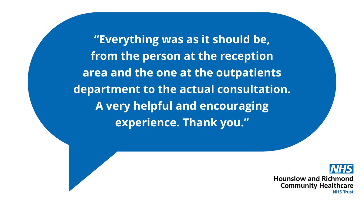 We love hearing your feedback 💙 A recent comment from a patient said: “Everything was as it should be, from the person at the reception area and the one at the outpatients department to the actual consultation. A very helpful and encouraging experience. Thank you.”