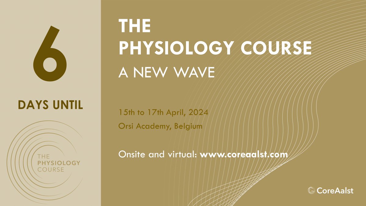 Only 6 days until The Physiology Course 16th edition: A New Wave begins! 🎉 🗓️ April 15-17, 2024 📍 @orsiacademy Belgium. Can't make it in person? This year you can also register to attend VIRTUALLY: coreaalst.com/physiology @bernardBruyne @CardioAalst @ColletCarlos…