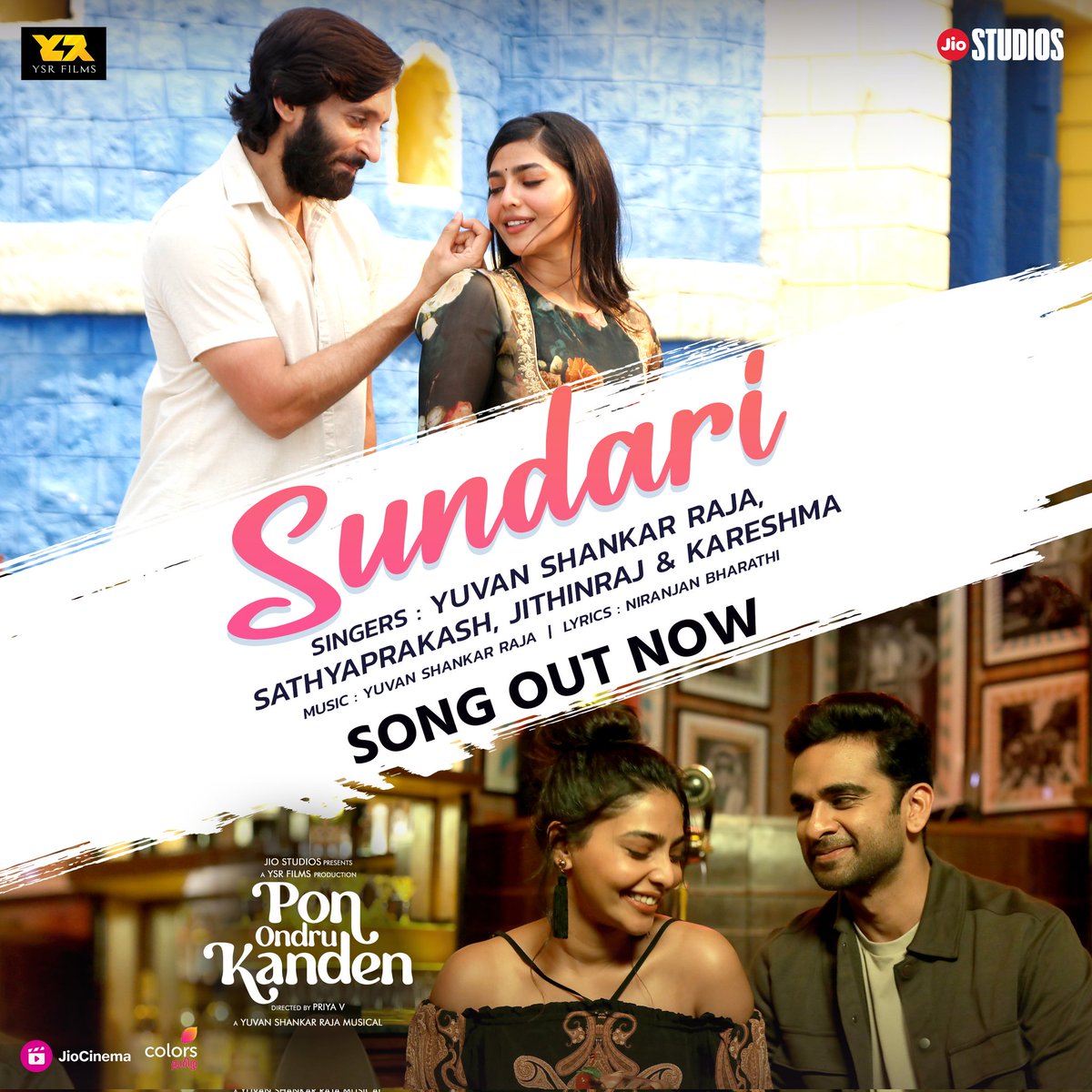 Sundari from #PonOndruKanden Full song out now on @JioStudios YouTube youtu.be/DqCCbFtOvvk @AshokSelvan @AishuL_ @iamvasanthravi #JyotiDeshpande @thisisysr @bagath_at @editorsuriya @poetniranjan @dsathyaprakash #Jithinraj #Kharesma @U1Records @YSRfilms @Jiocinema #Colors